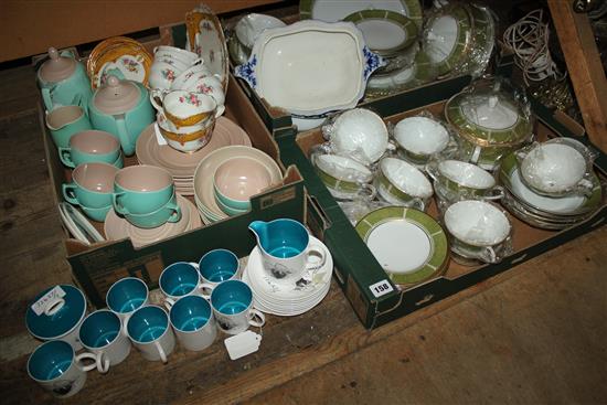 Suzie Cooper blue and strawberry monochrome part tea service etc, Noritaki dinner service, Poole teaware etc.